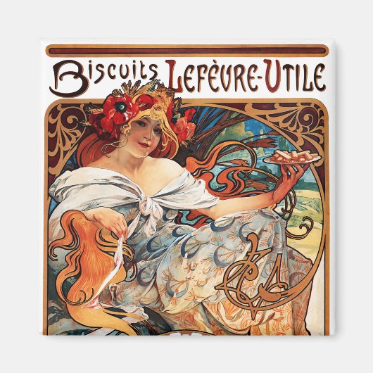 ビスケット、ミュシャ マグネット (正面)