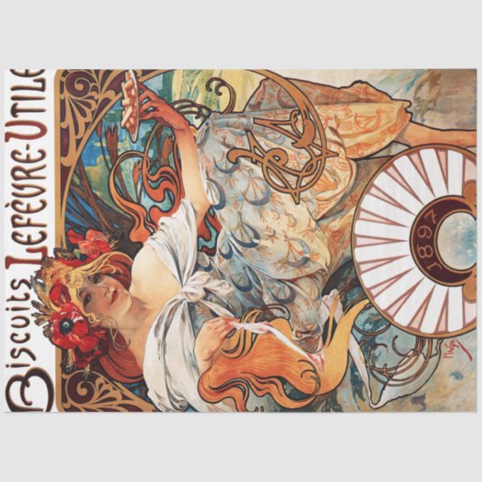 ビスケット、ミュシャ 薄葉紙 (正面)