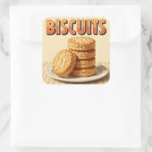 ビスケット、ヴィンテージポスターby Natasha Us スクエアシール (バッグ)