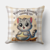 「ビスケッ来トを狙って」練り猫 クッション (正面)