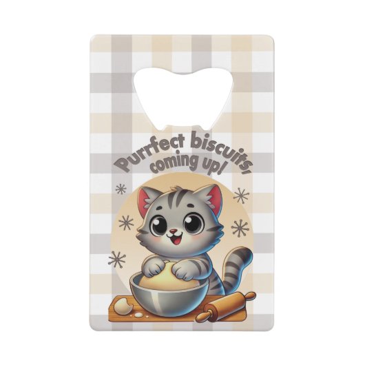 「ビスケッ来トを狙って」練り猫 クレジットカード栓抜き (正面)