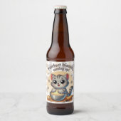 「ビスケッ来トを狙って」練り猫 ビールラベル (正面)