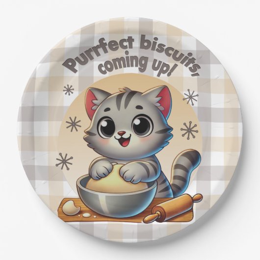 「ビスケッ来トを狙って」練り猫 ペーパープレート (正面)