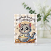 「ビスケッ来トを狙って」練り猫 ポストカード (スタンド正面)