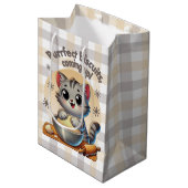 「ビスケッ来トを狙って」練り猫 ミディアムペーパーバッグ (正面アングル)