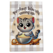 「ビスケッ来トを狙って」練り猫 ミディアムペーパーバッグ (正面)