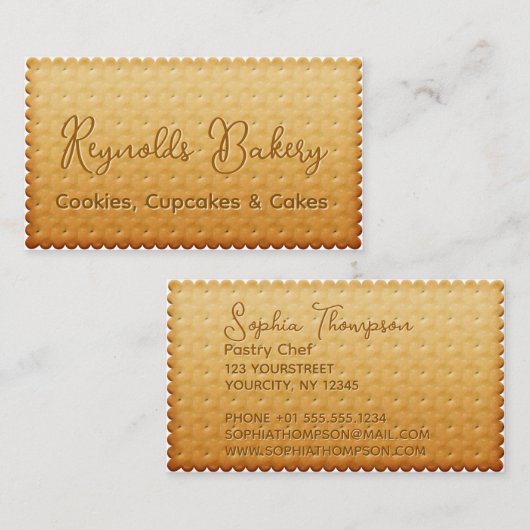 ビスケッ素晴らしトベーカリーおいしいクッキーの名刺 名刺 (正面/裏面)
