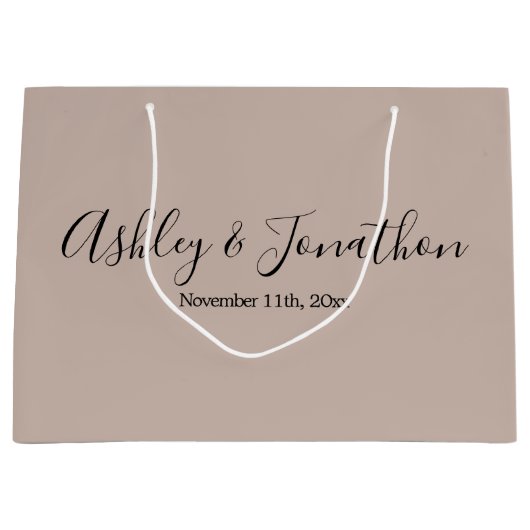 ビスコティパーソナライズされたズ結婚ラージ抱き枕 ラージペーパーバッグ (正面)