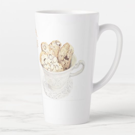 ビスコティ"ティータイム"背の高いラテマグカップ カフェラテマグ (右)