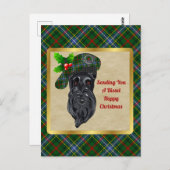 ビスセットクランバッジ&タータンチェッククリスマス ポストカード (正面/裏面)