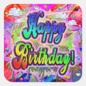 ビスタエクスプレス ハッピーバースデー ステッカー (正面)