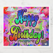 ビスタ表現誕生日食品・飲料ラベルセット スパークリングワインラベル (シングルラベル)