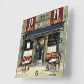 ビストロの柱時計 スクエア壁時計 (傾斜)