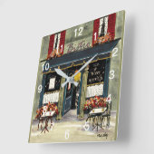 ビストロの柱時計 スクエア壁時計 (傾斜)