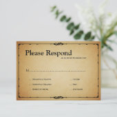 ビストロの結婚式のrsvp 出欠カード (スタンド正面)