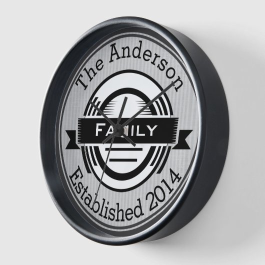 ビストロスタイルの美観ファミリー名レトロロゴ 壁時計 (傾斜)