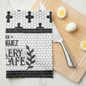 ビストロタイルパーソナライズされたキッチンタオル キッチンタオル (四つ折り)