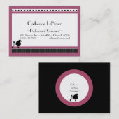 ビストロプードルイン白黒&ピンク 名刺 (正面/裏面)