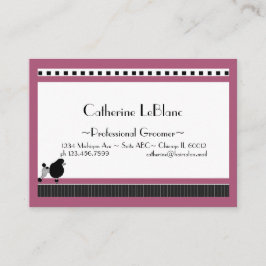 ビストロプードルイン白黒&ピンク 名刺