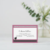 ビストロプードルイン白黒&ピンク 名刺 (スタンド正面)