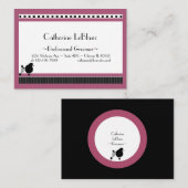 ビストロプードルイン白黒&ピンク 名刺 (正面/裏面)