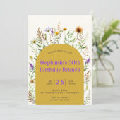 ビストロモダンワイルドフラワーボホフレーム30歳の誕生日 招待状 (スタンド正面)