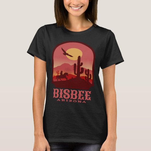 ビスビーアリゾナカクティアンドサンセット Tシャツ (正面)