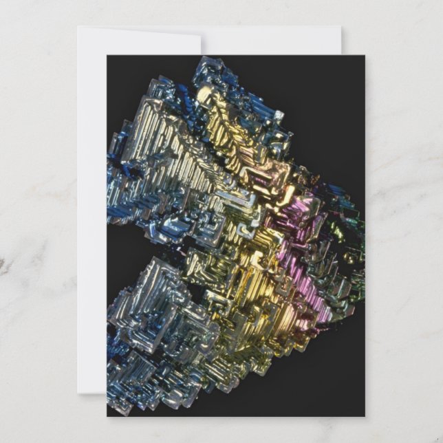 ビスマスの光沢のある先住民結晶 (正面)