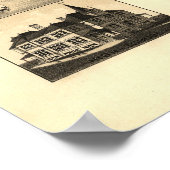 ビスマルクノースダコタ1883アンティークパノラママップ ポスター (角)