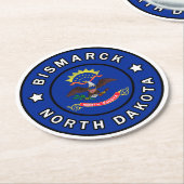 ビスマルクノースダコタ ラウンドペーパーコースター (アングル)