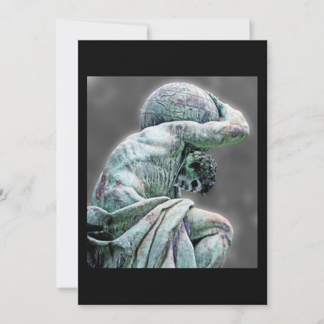 ビスマルク像、ベルリン、ギリシャ神アトラス、グレーバック (正面)