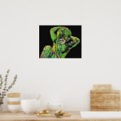 ビスマルク像、ベルリン、ギリシャ神アトラス、ブラックBa ポスター (キッチン)