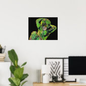 ビスマルク像、ベルリン、ギリシャ神アトラス、ブラックBa ポスター (ホームオフィス)