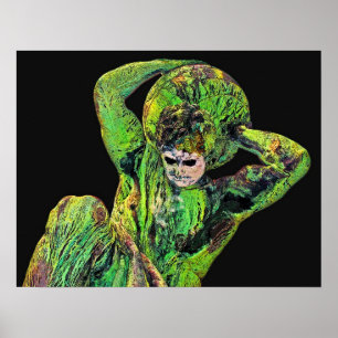 ビスマルク像、ベルリン、ギリシャ神アトラス、ブラックBa ポスター