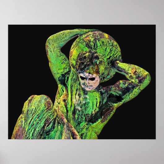 ビスマルク像、ベルリン、ギリシャ神アトラス、ブラックBa ポスター (正面)