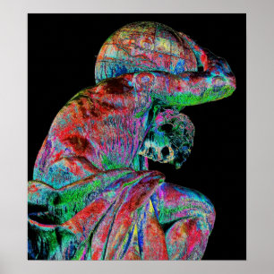 ビスマルク彫像、ベルリンの着色されるギリシャの神の地図書 ポスター