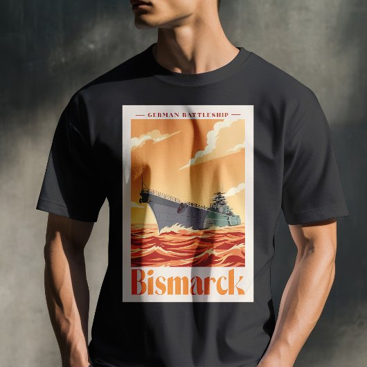 ビスマルク ドイツ戦艦 - ヴィンテージ海軍ポスター Tシャツ