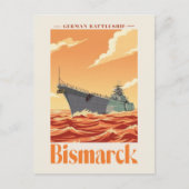 ビスマルク ドイツ戦艦 - ヴィンテージ 海軍 ポスター ポストカード (正面)