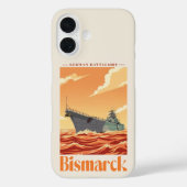 ビスマルク ドイツ戦艦 - ヴィンテージ 海軍 ポスター Case-Mate iPhoneケース (裏面)
