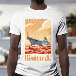 ビスマルク ドイツ戦艦 - ヴィンテージ 海軍 ポスター Tシャツ