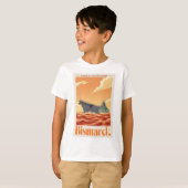 ビスマルク ドイツ戦艦 - ヴィンテージ 海軍 ポスター Tシャツ (正面フル)