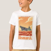 ビスマルク ドイツ戦艦 - ヴィンテージ 海軍 ポスター Tシャツ (正面)