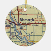 ビスマークNDヴィンテージマップ セラミックオーナメント (正面)