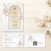 「ビスミッラーと共に、イスラムのニカ・ウェディングへのご招待」 招待状