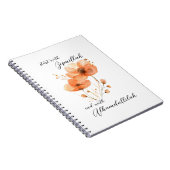 ビスミッラー アルハムドゥリッラー オレンジ フローラル ノートブック (右側)