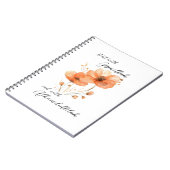ビスミッラー アルハムドゥリッラー オレンジ フローラル ノートブック (左側)