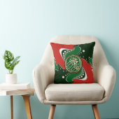 ビスミッラ恵みレッドグリーンホワイト抽象芸術旋回 クッション (椅子)