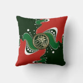 ビスミッラ恵みレッドグリーンホワイト抽象芸術旋回 クッション (裏面)