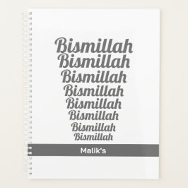 ビスミラタイポグラフィグレーオンホワイトモノグラム プランナー手帳