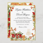 ビス結婚ミラエレガントフローラモダン 招待状 (正面/裏面)